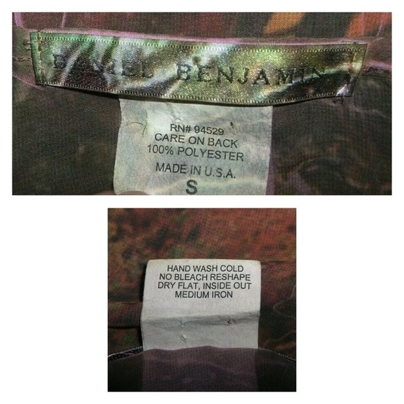 Vintage 90's Daniel Benjamin Pink Butterfly Sheer Sublimation Dress Retro y2k S - Picture 8 of 9